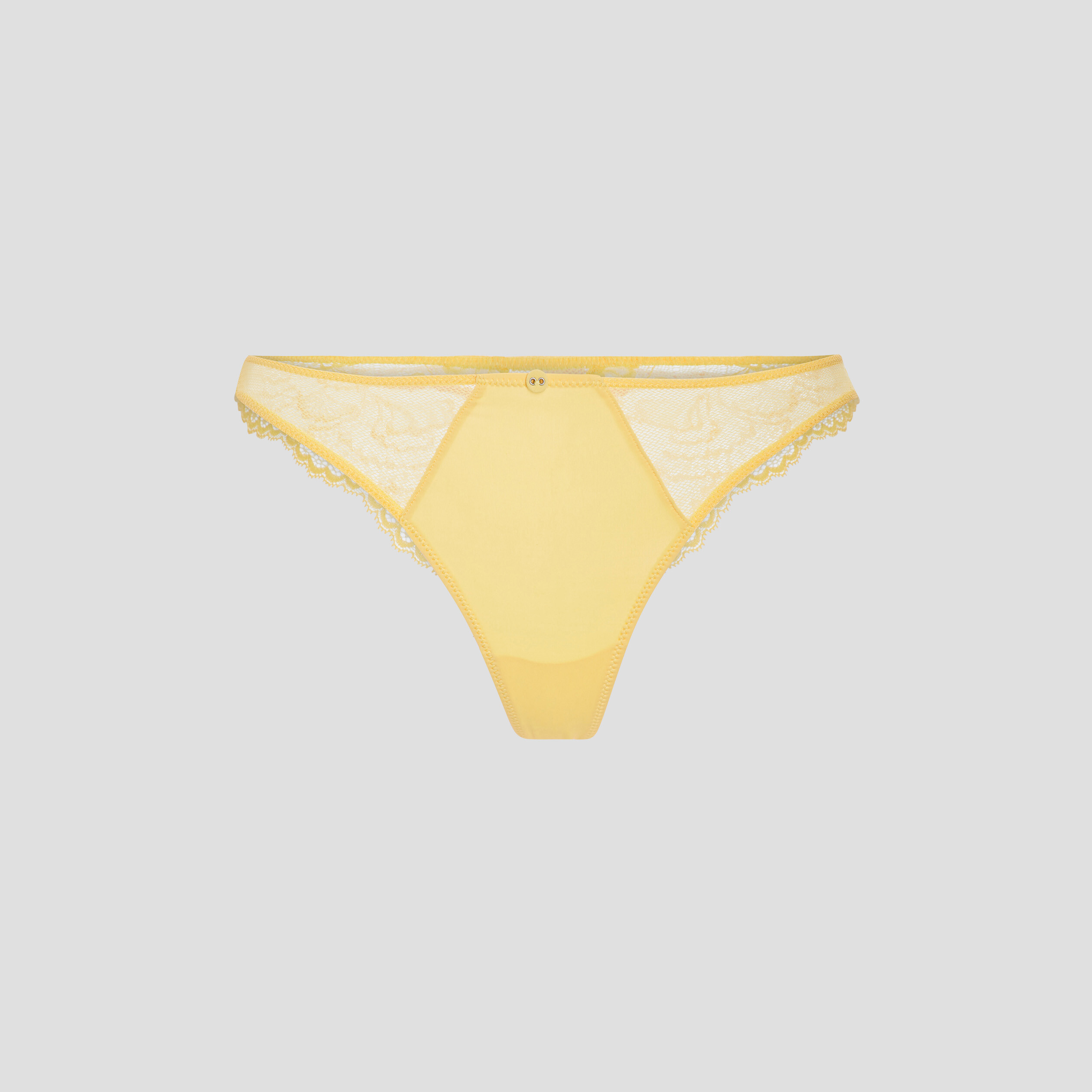 Tanga à dentelle jaune citron femme | La Halle
