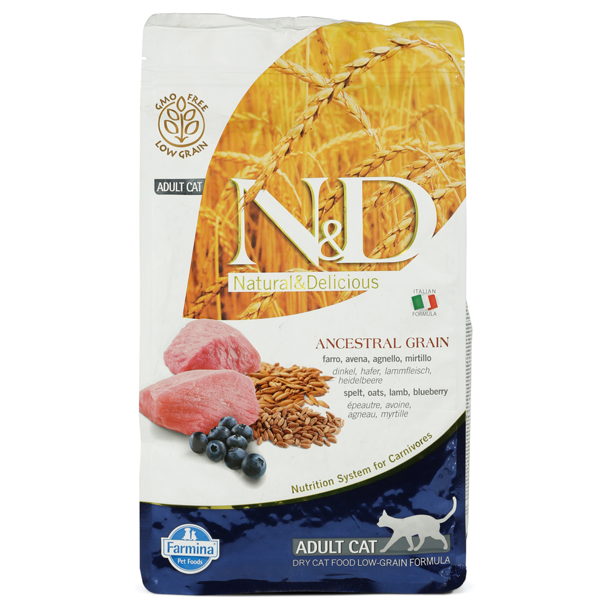 N&D Katzenfutter Adult getreidearm Lamm und Heidelbeere