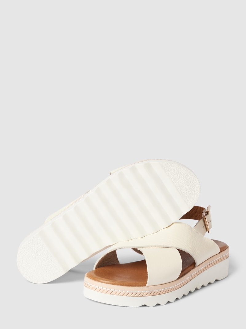 Sandalen mit Dornschließe in offwhite