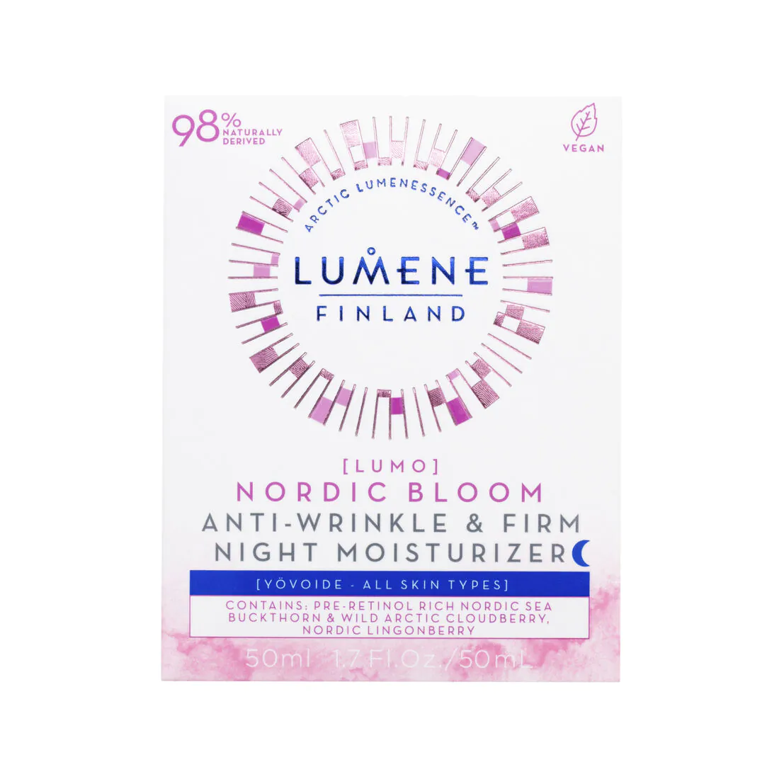 „Lumene Nordic Bloom“ stangrinantis naktinis kremas nuo raukšlių