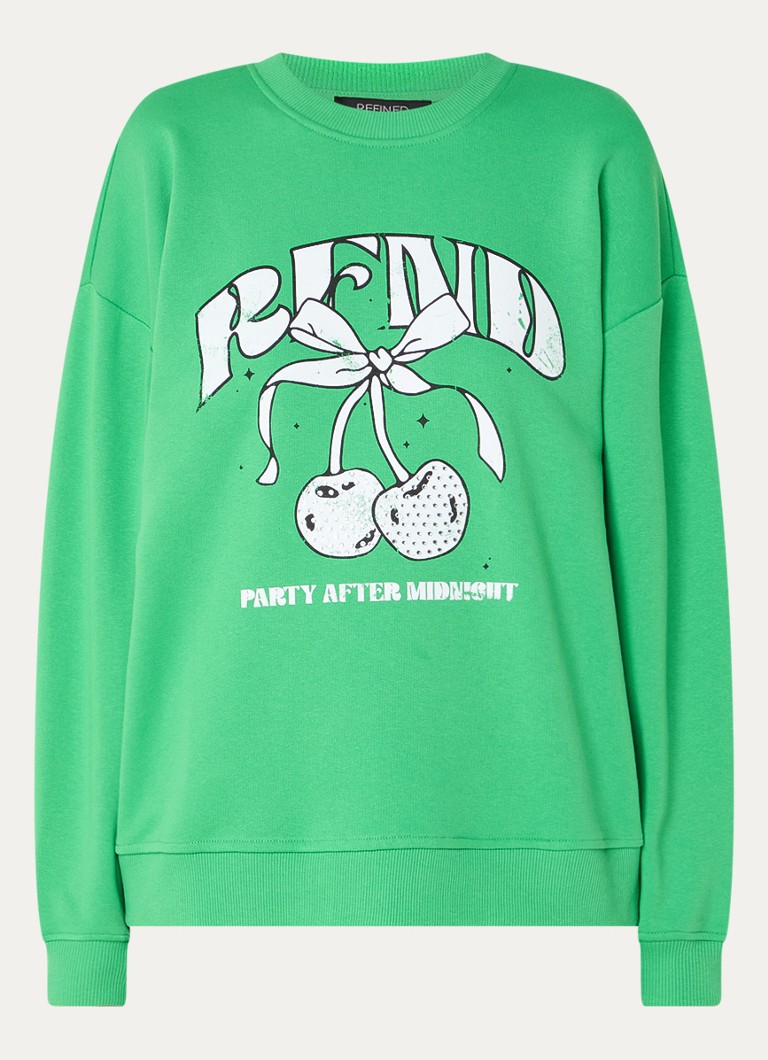 Refined Department Fayen oversized sweater with logo print and rhinestones