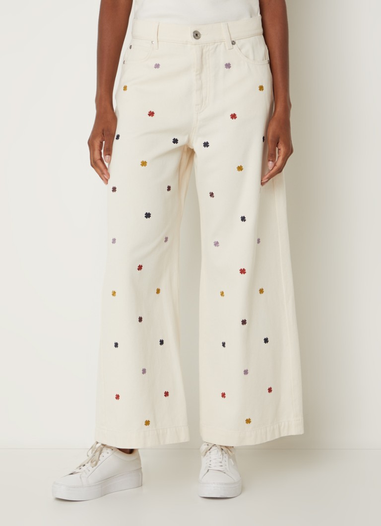 MaxMara  Oggeri high waist wide leg jeans met bloemborduring