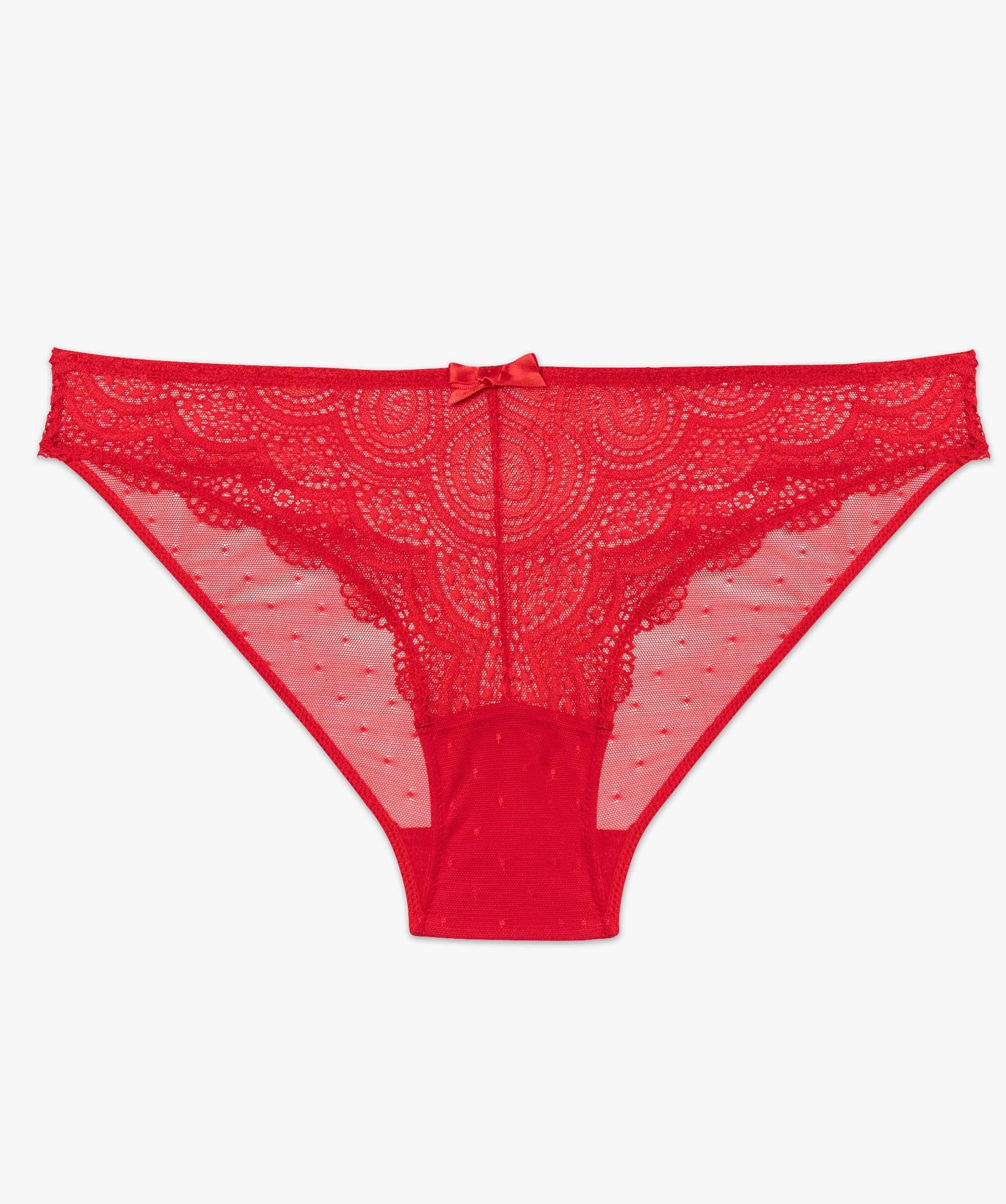 Culotte en dentelle et tulle femme (lot de 2) rouge | GEMO