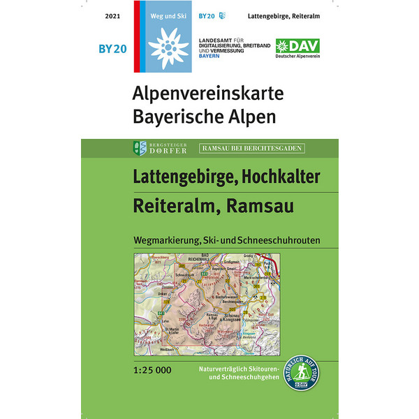 LATTENGEBIRGE, REITERALM, RAMSAU 1:25 000 - Wanderkarte