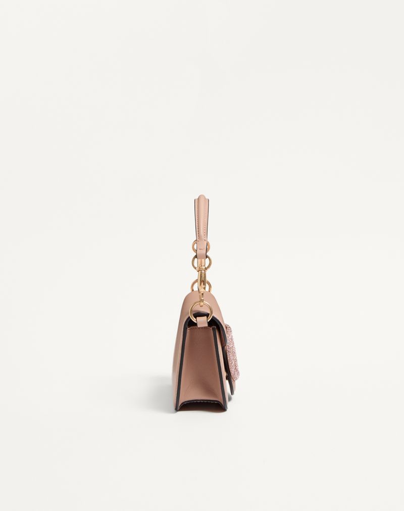 Bolsa de ombro pequena Valentino Garavani Locò com logotipo de joia