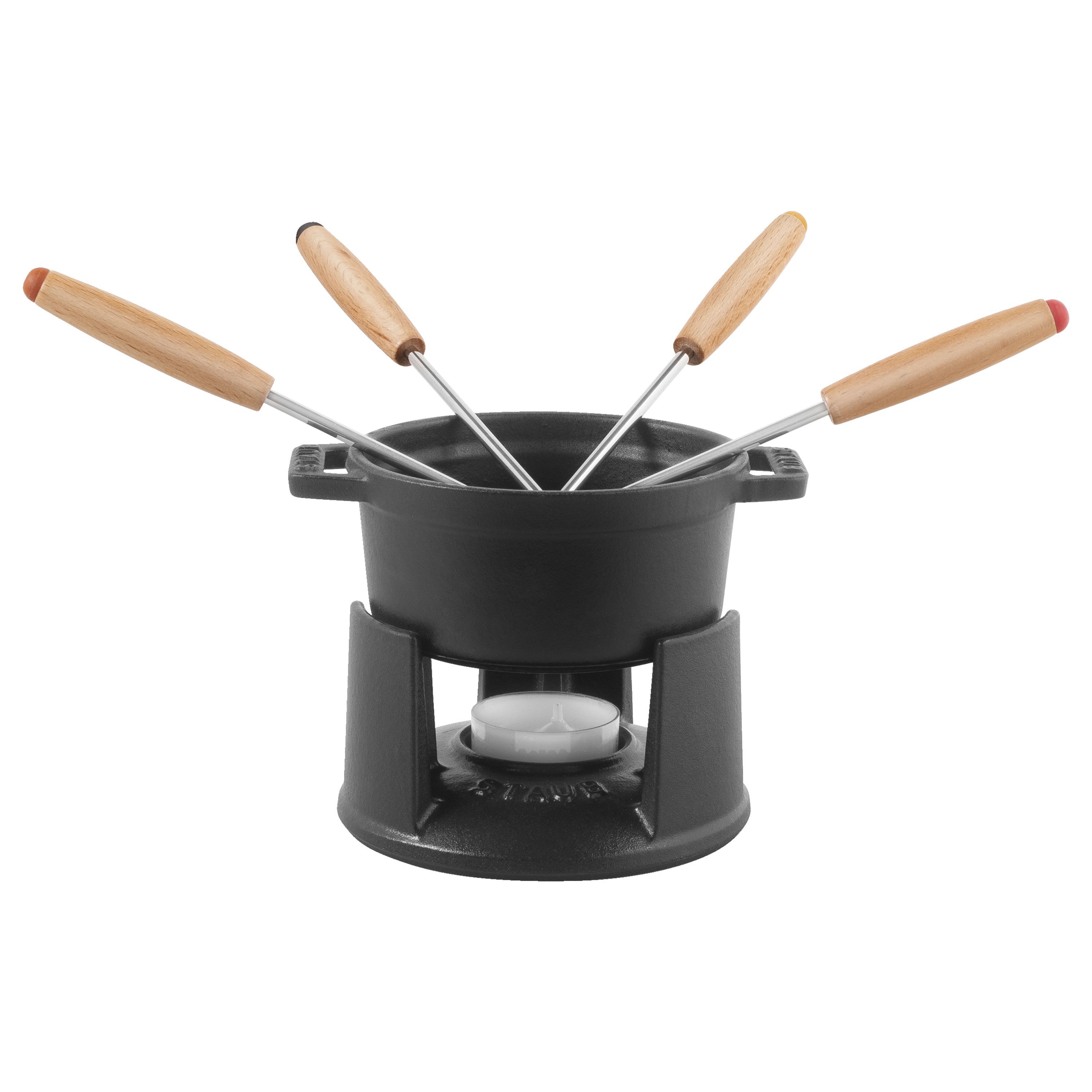 Mini Fondue Set 10 cm, Schwarz
