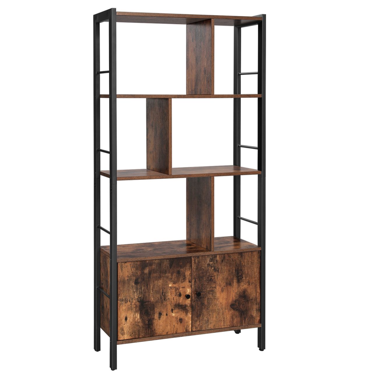 Vasagle Bücherschrank mit 4 offenen Regalebenen, vintagebraun-schwarz