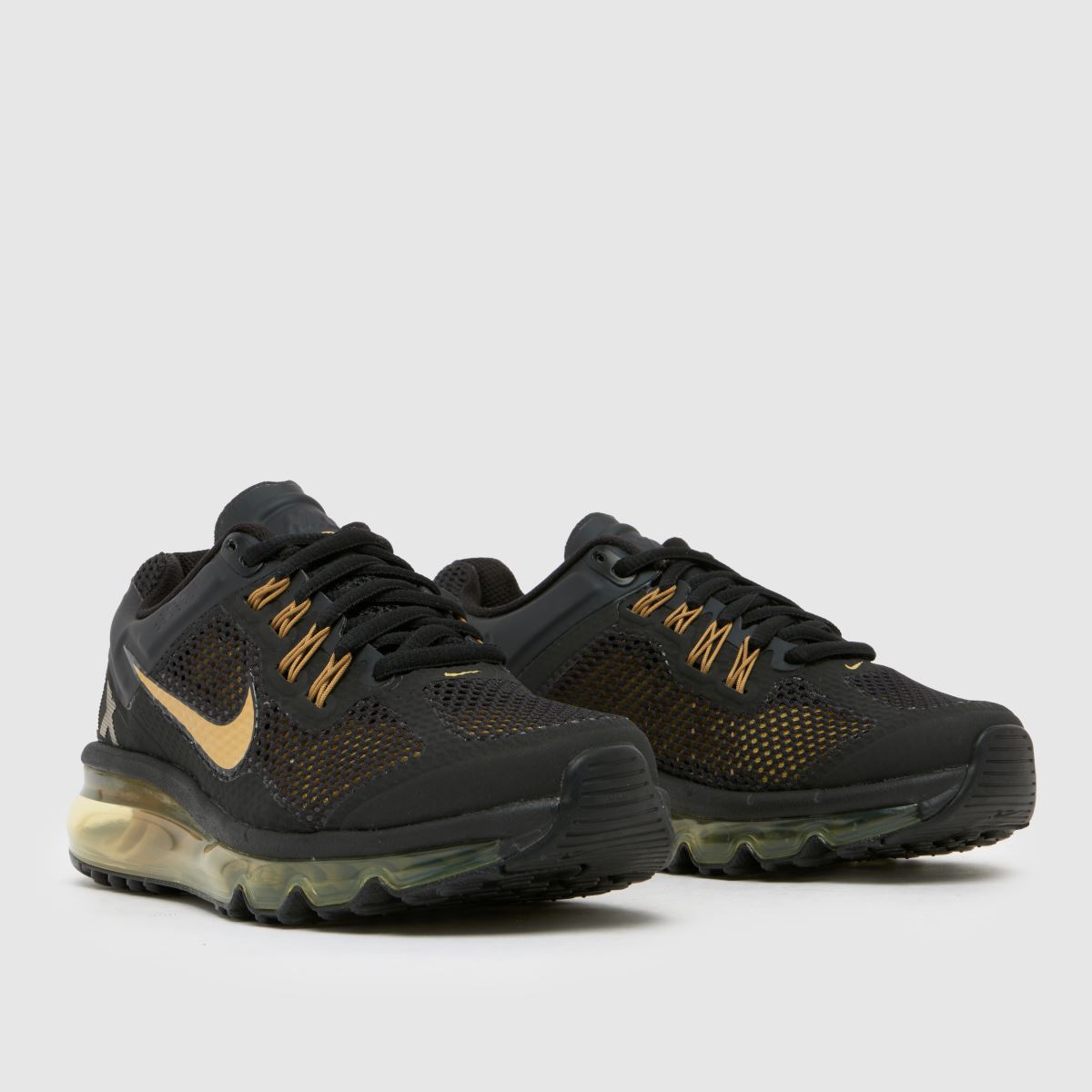 Nike svarta och guldfärgade Air Max 2013 ungdomsskor
