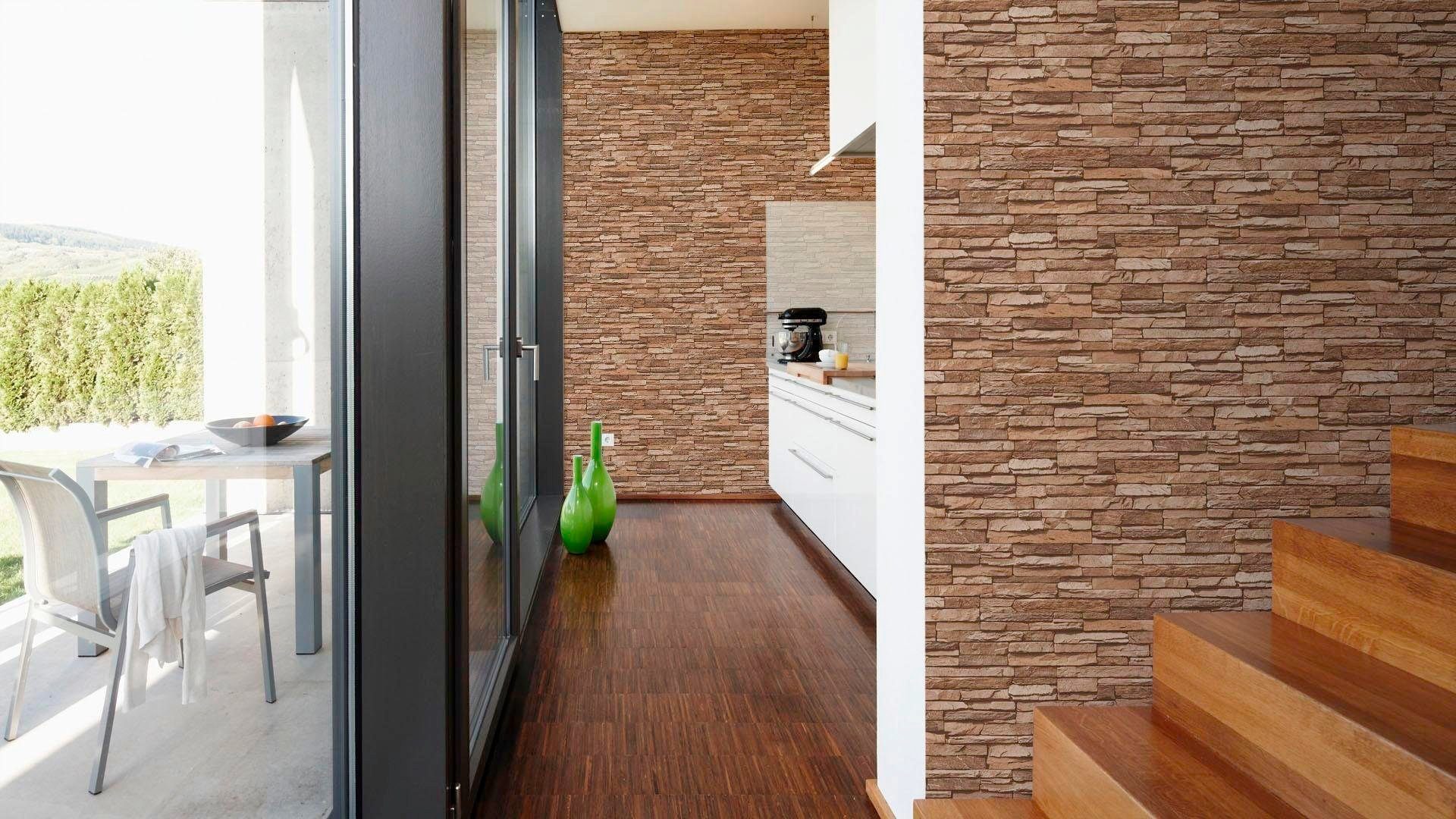 living walls Vliestapete Best of Wood`n Stone 2nd Edition, Steinoptik, Modern Tapete Stein