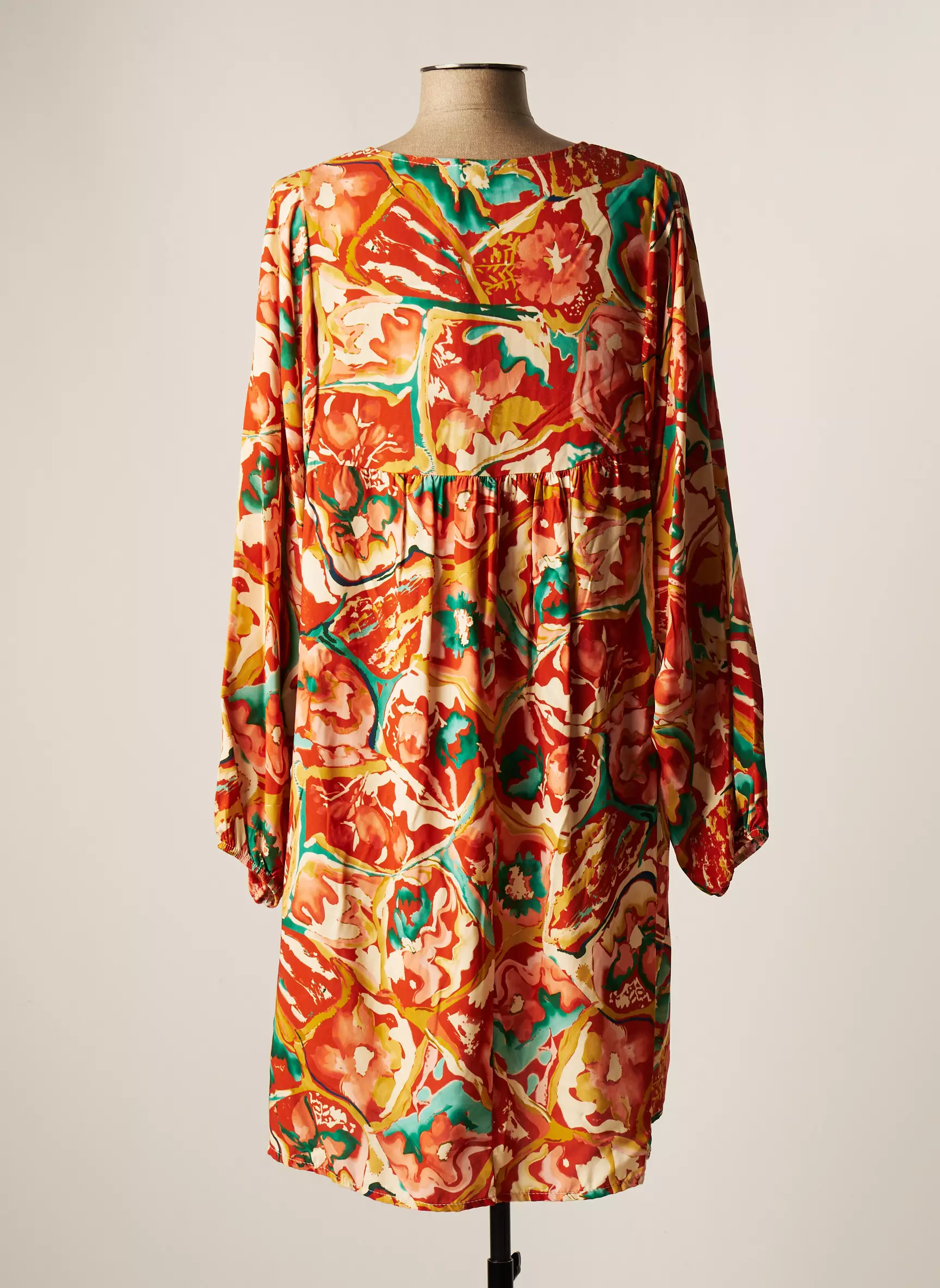C Melodie Robes Mi Longues Femme couleur orange