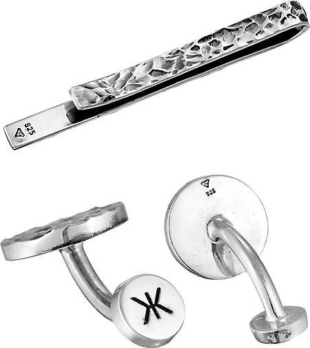 KUZZOI Schmuckset Manschettenknöpfe Krawattennadel Set 925 Silber