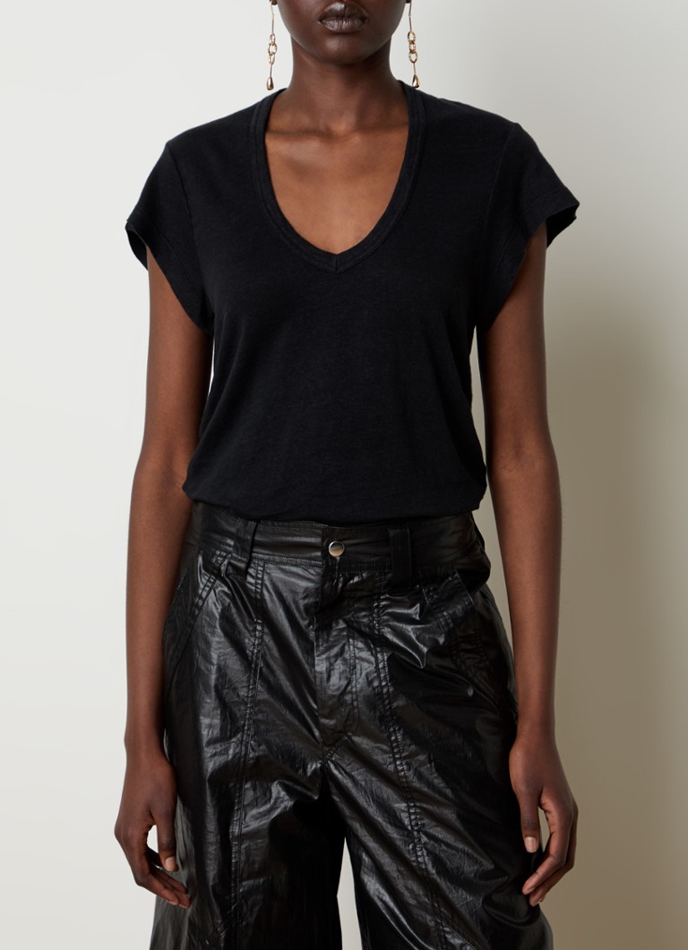 T-shirt in lino Zankou di Isabel Marant