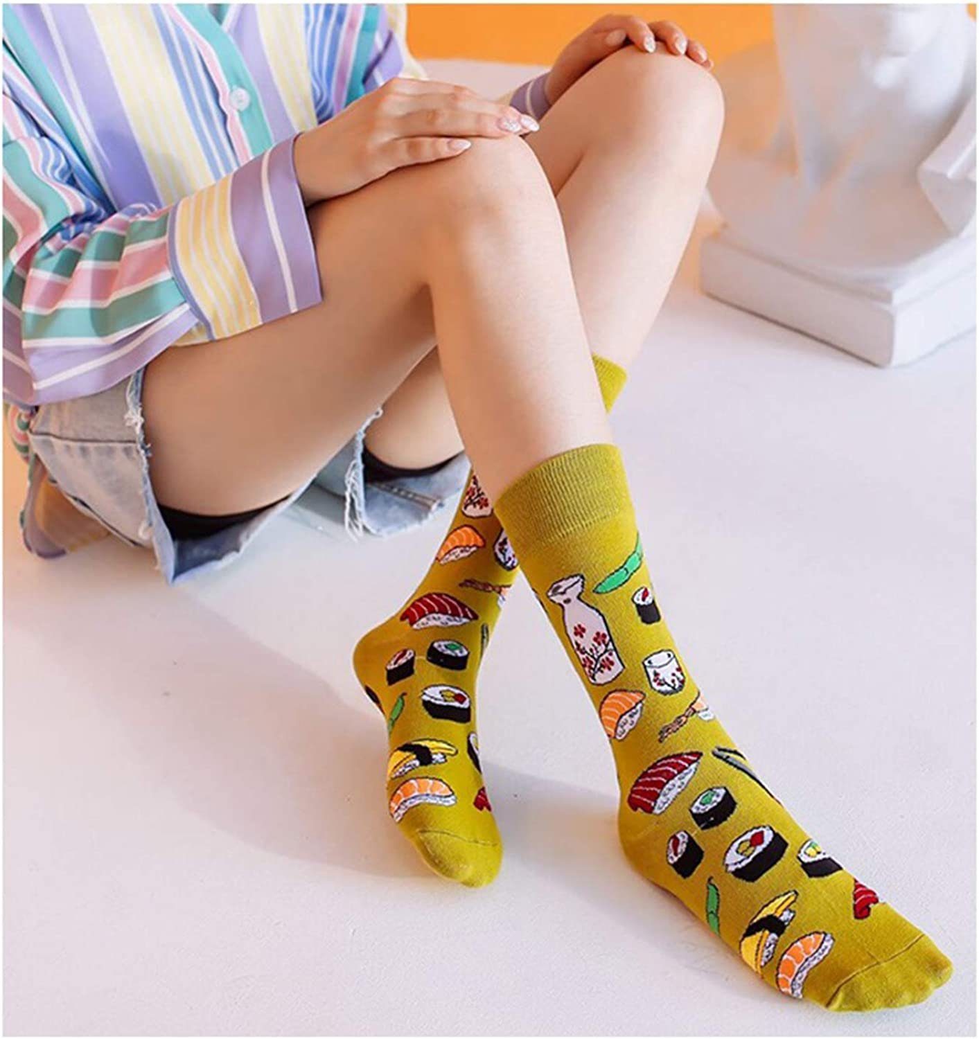 Alster Herz Freizeitsocken 4 oder 8 Paar Motiv, lustige bunte Socken, unisex, Geschenk, A0375 (Set, 4-Paar) Baumwolle Motiv Socken, Größe 36-43
