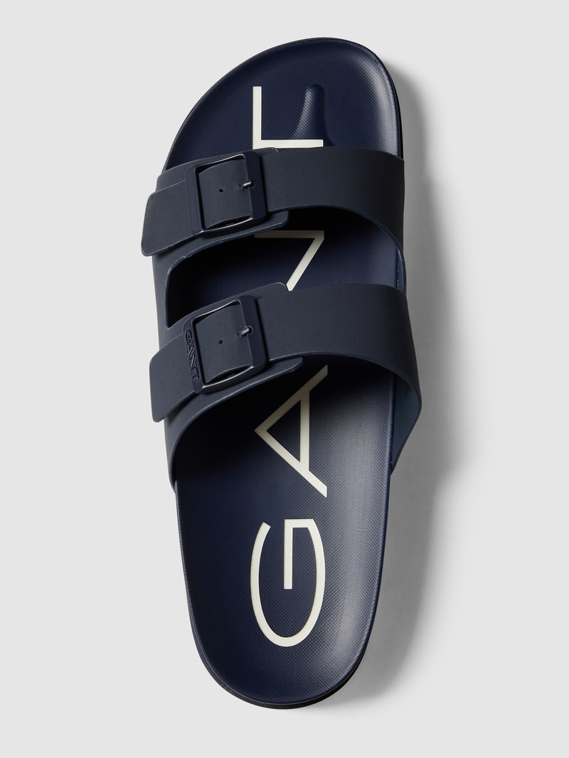 Sandalen mit Dornschließen in dunkelblau