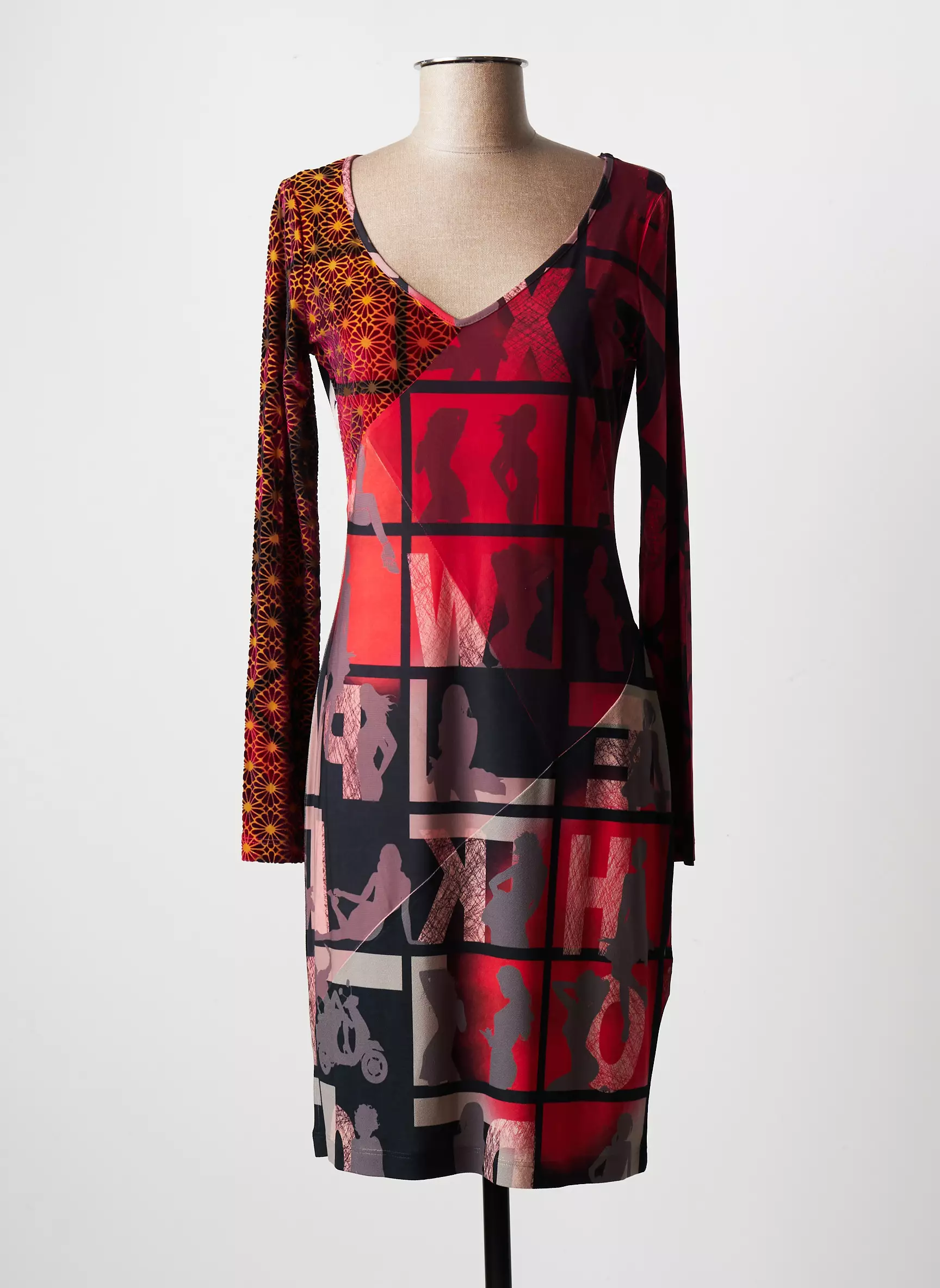 Eroke Robes Mi Longues Femme couleur rouge