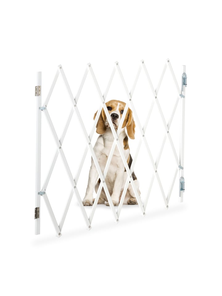 relaxdays Hundeabsperrgitter in Weiß - (B)118 x (H)69 cm günstig kaufen onesize