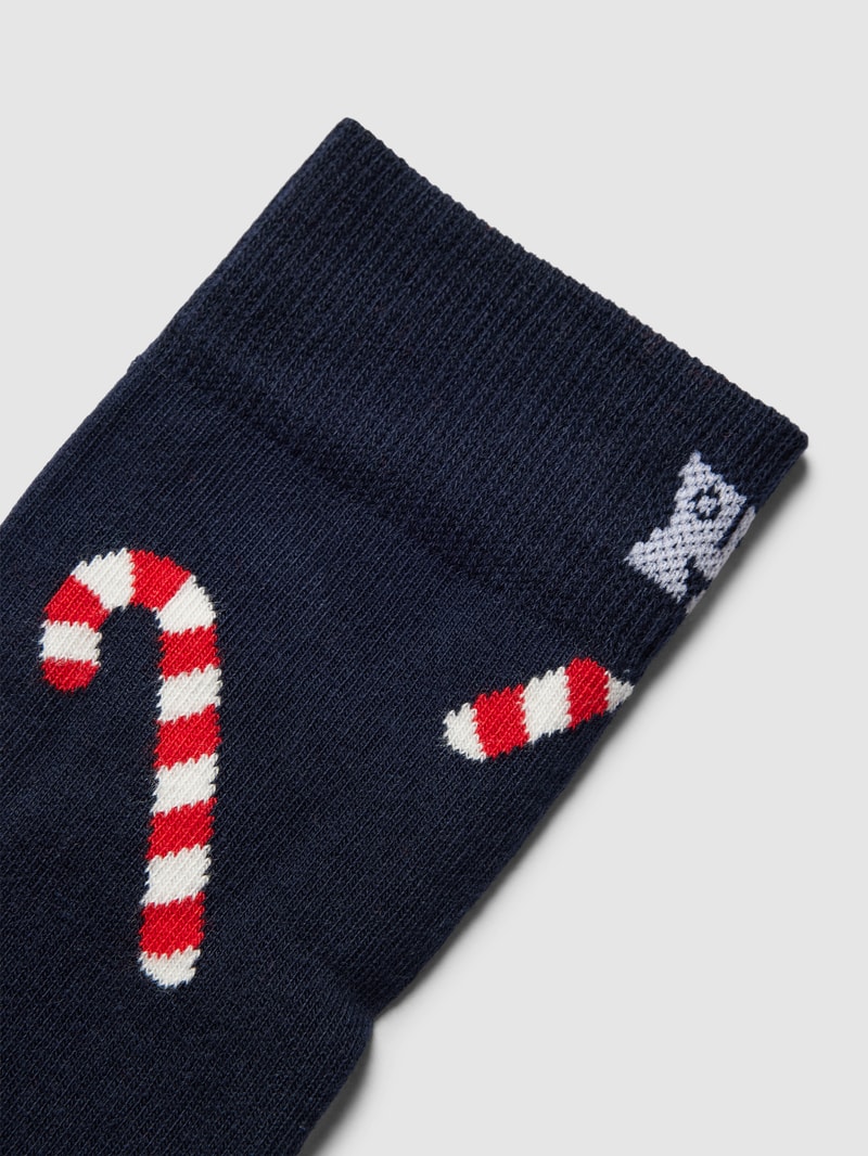 Socken mit Allover-Muster in marineblau