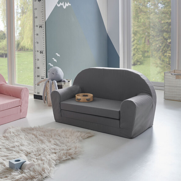 Kindersofa ausklappbar, grau