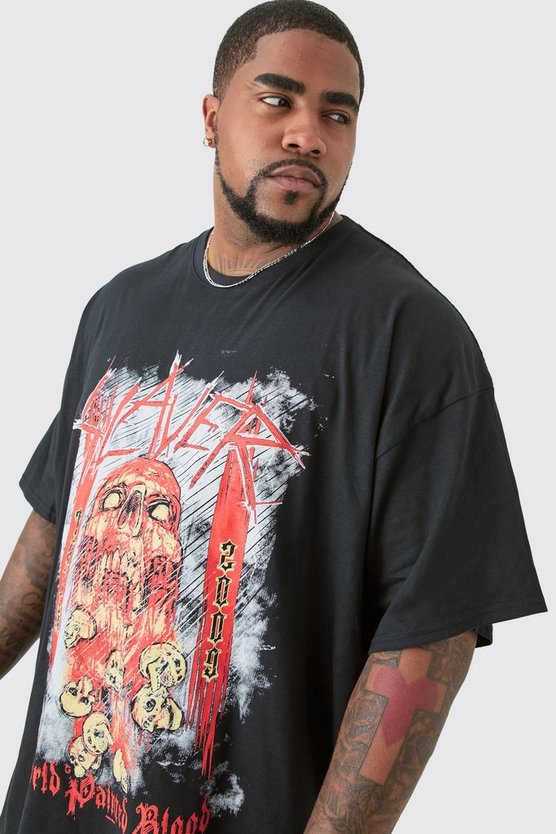 Plus T-Shirt mit lizenziertem Slayer-Print