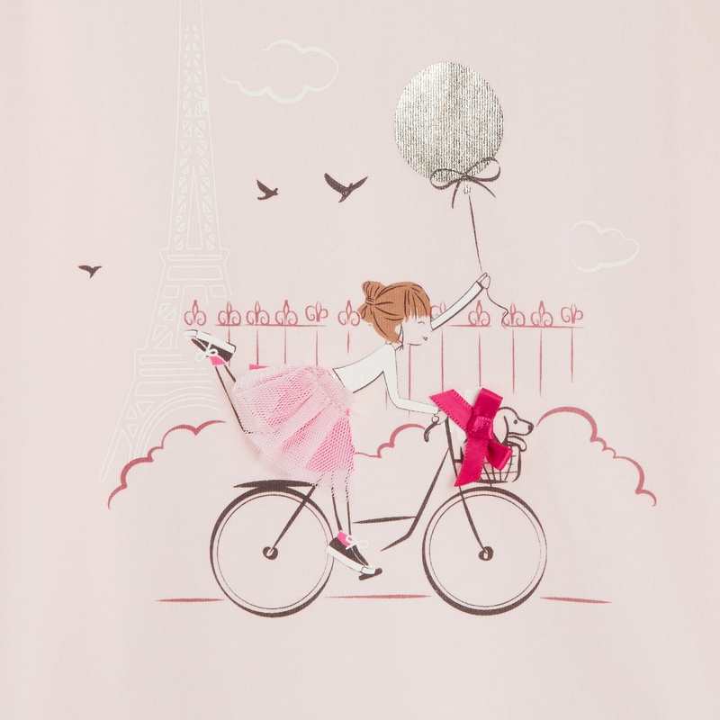T-shirt rose à dessin crayonné Lili Gaufrette