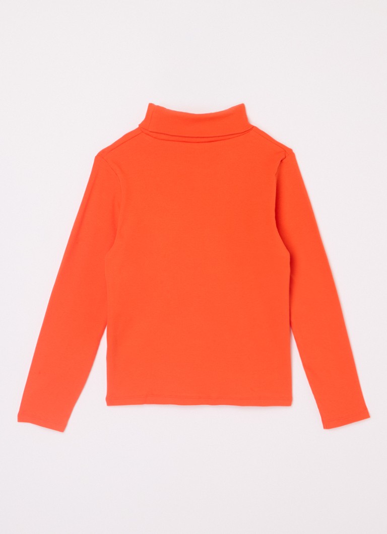 Mini camicia a maniche lunghe Rodini in maglia a coste di cotone biologico con collo alto