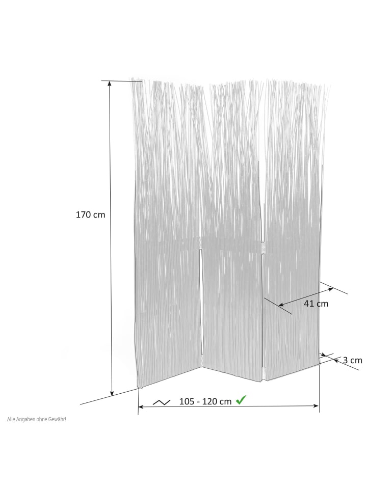 Homestyle4u 3-tlg. Paravent in Grau 120x170 günstig kaufen onesize