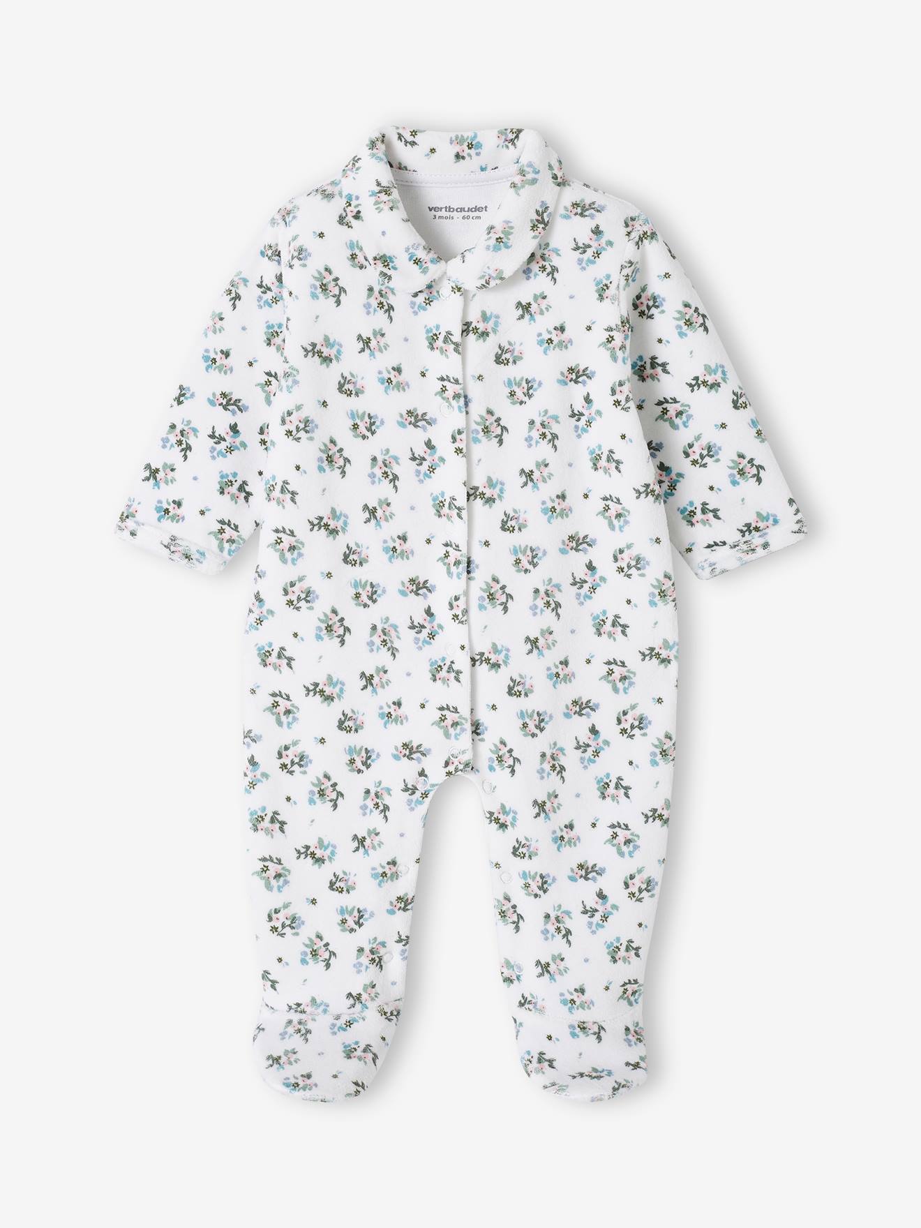 Vertbaudet 2er-Pack Baby Samt-Strampler Oeko-Tex - hellrosa