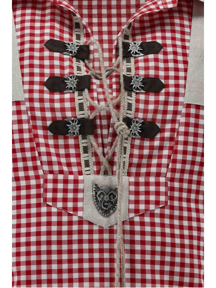 OS-Trachten Trachtenhemd Piruvi in mittelrot günstig kaufen