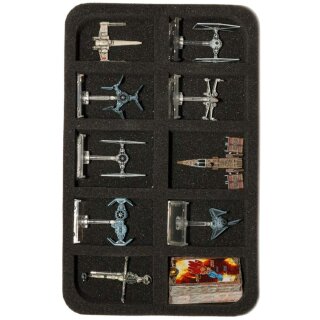 Feldherr Schaumstoffeinlage für 10 Star Wars X-Wing Raumschiffe m. Base