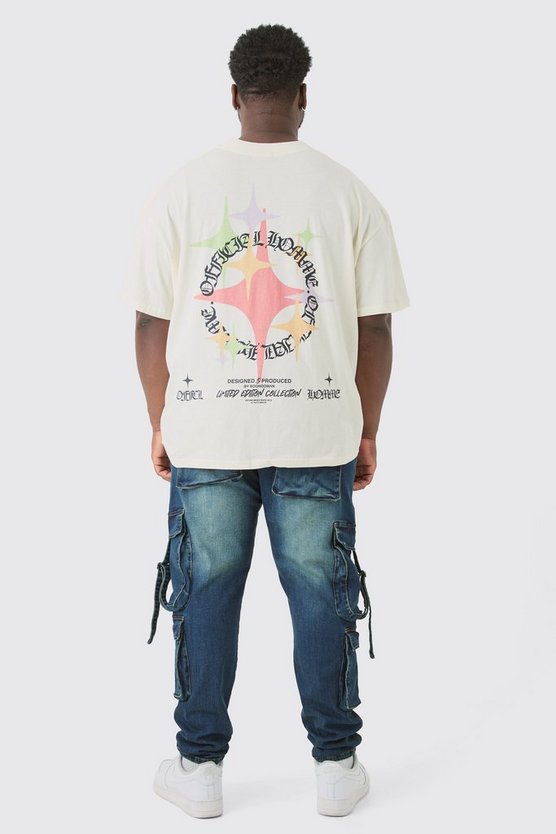 Plus dunkelblaue Stretch Skinny Jeans mit Cargo-Taschen-Detail