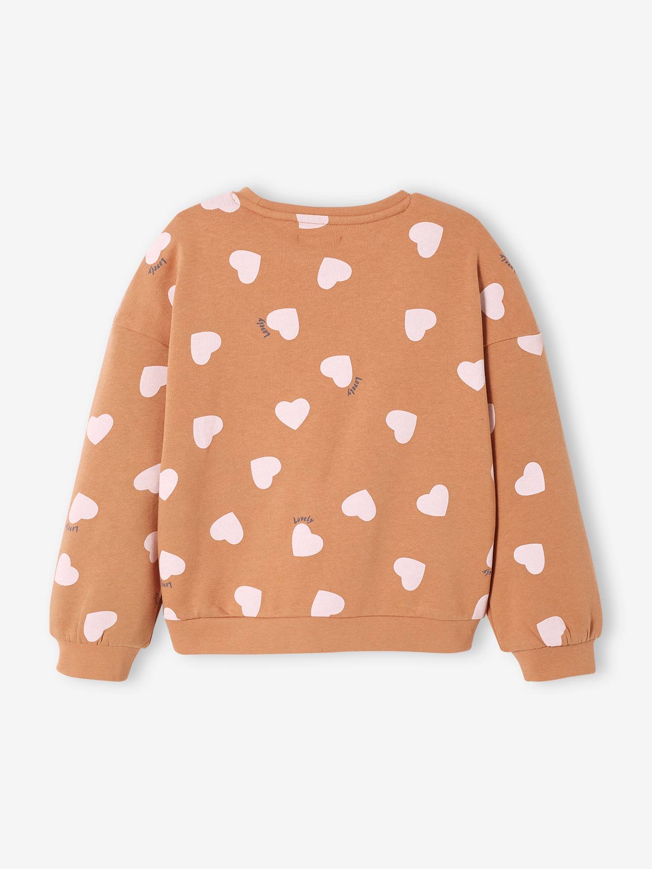 Sweat motifs fantaisie fille rose