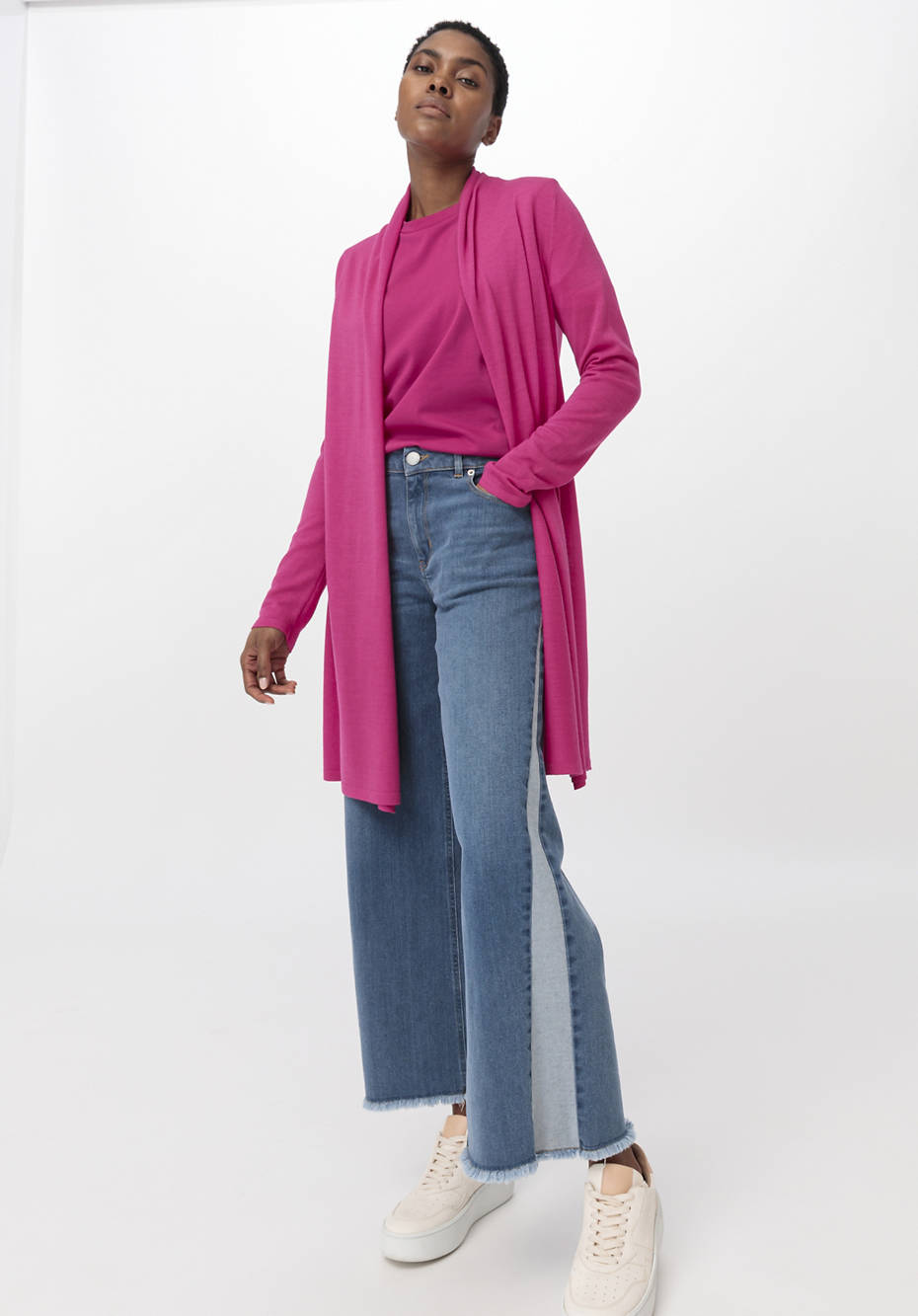 Long Strickjacke aus reiner Bio-Merinowolle