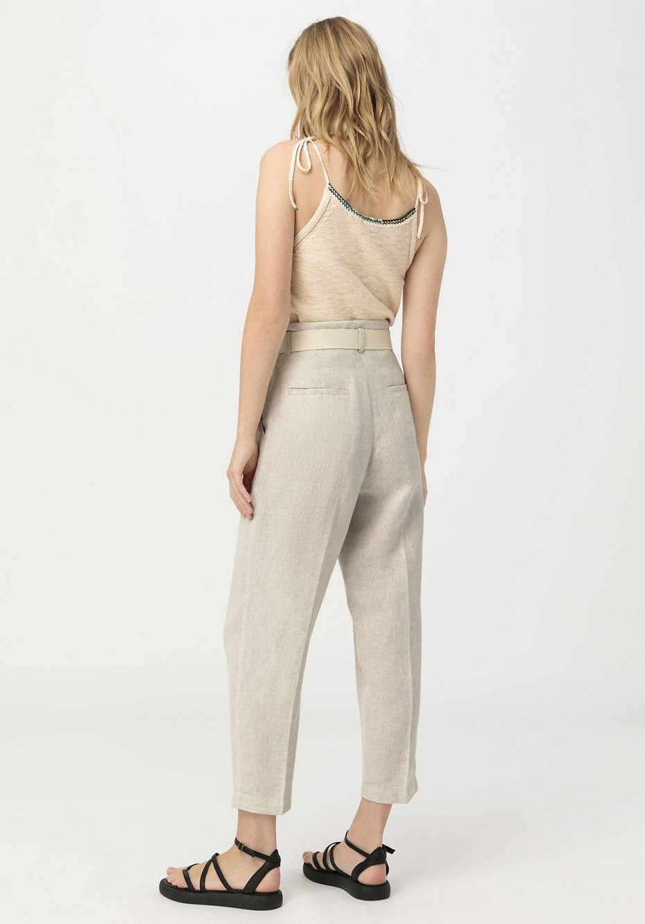 Hose High Waist aus reinem Bio-Leinen