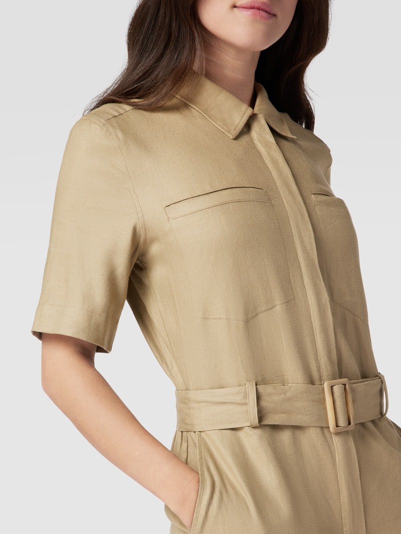 Jumpsuit mit Taillengürtel in sand