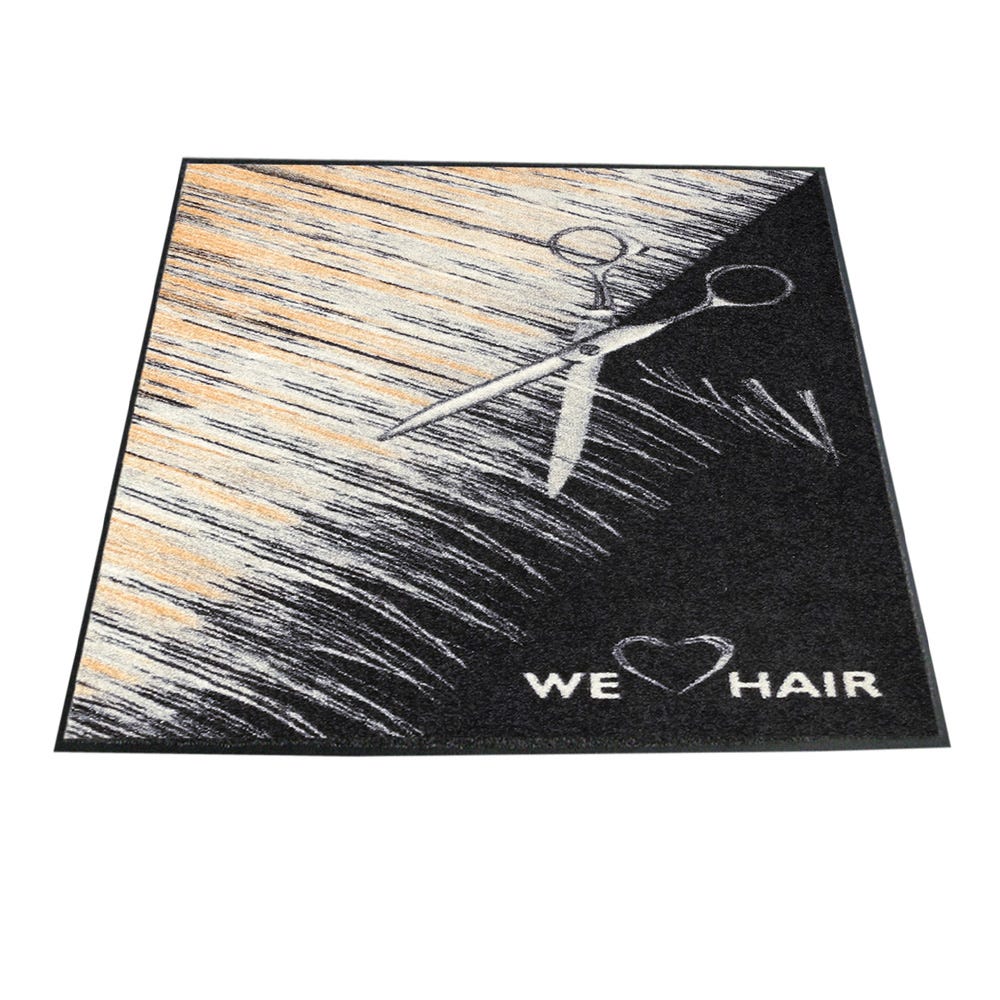 Trend-Design Türmatte We love Hair