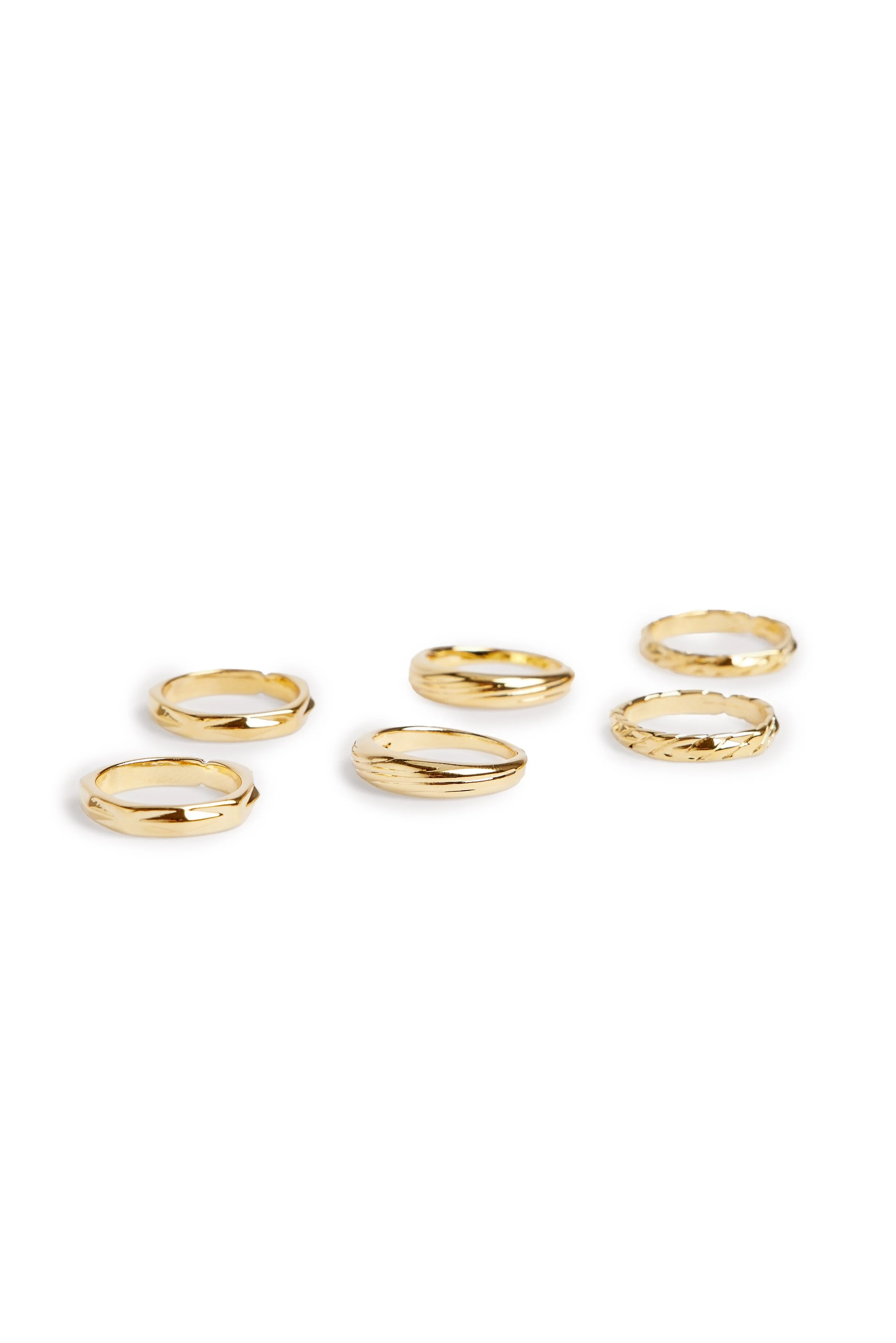 Gemischte vergoldete Ringe im 6-er Pack