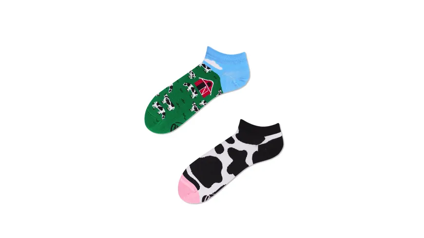 MANY MORNINGS Unisex Sneaker Socken Holy Cow weiß, schwarz, grün, blau