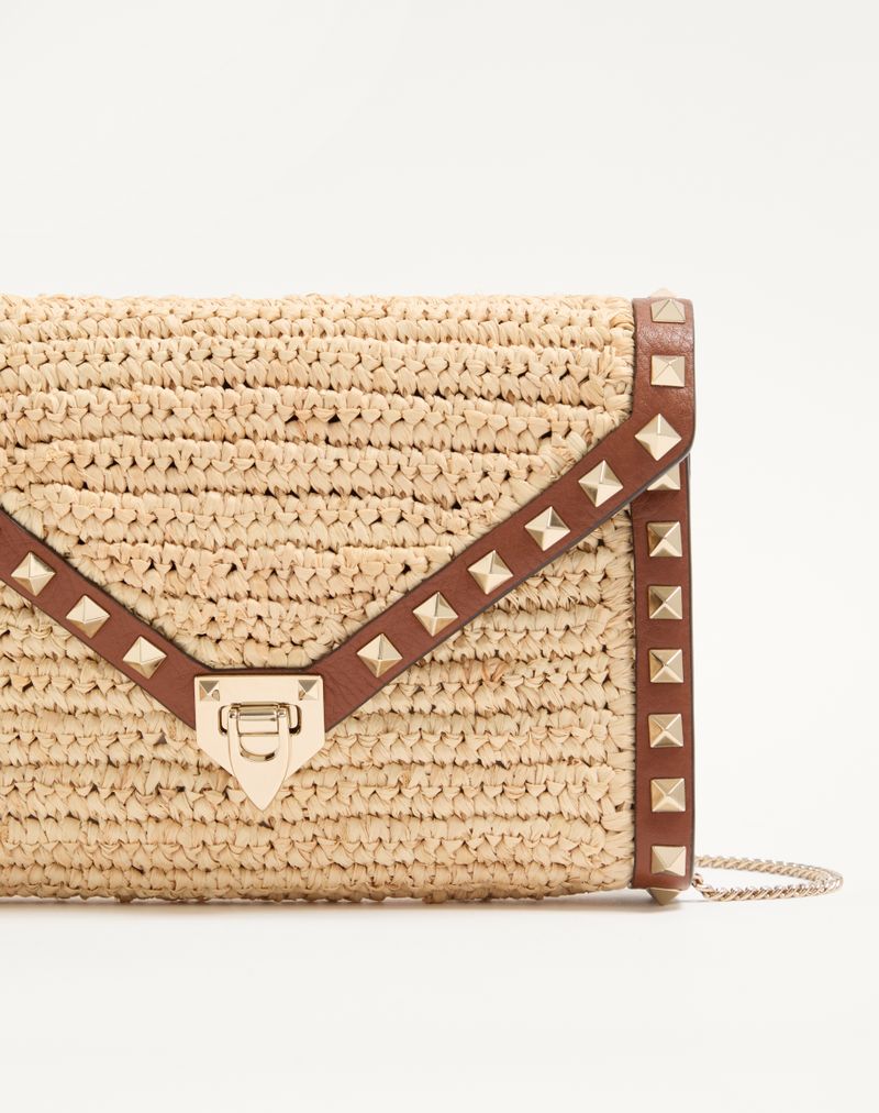 Mini Rockstud Raffia Schoudertas
