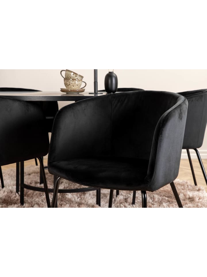 ebuy24 Essgruppe Copenhagen (7-teilig) Schwarz 140 x 140 cm günstig kaufen onesize