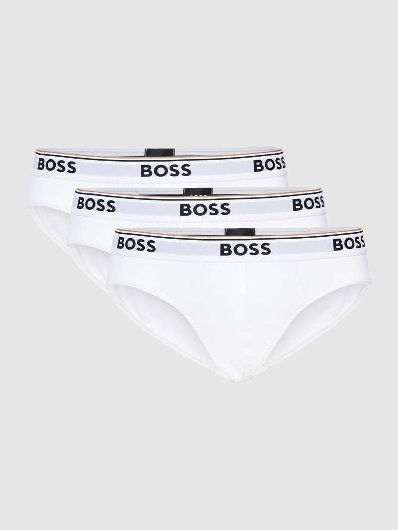 Slip mit Label-Details im 3er-Pack Modell 'Power' in weiß