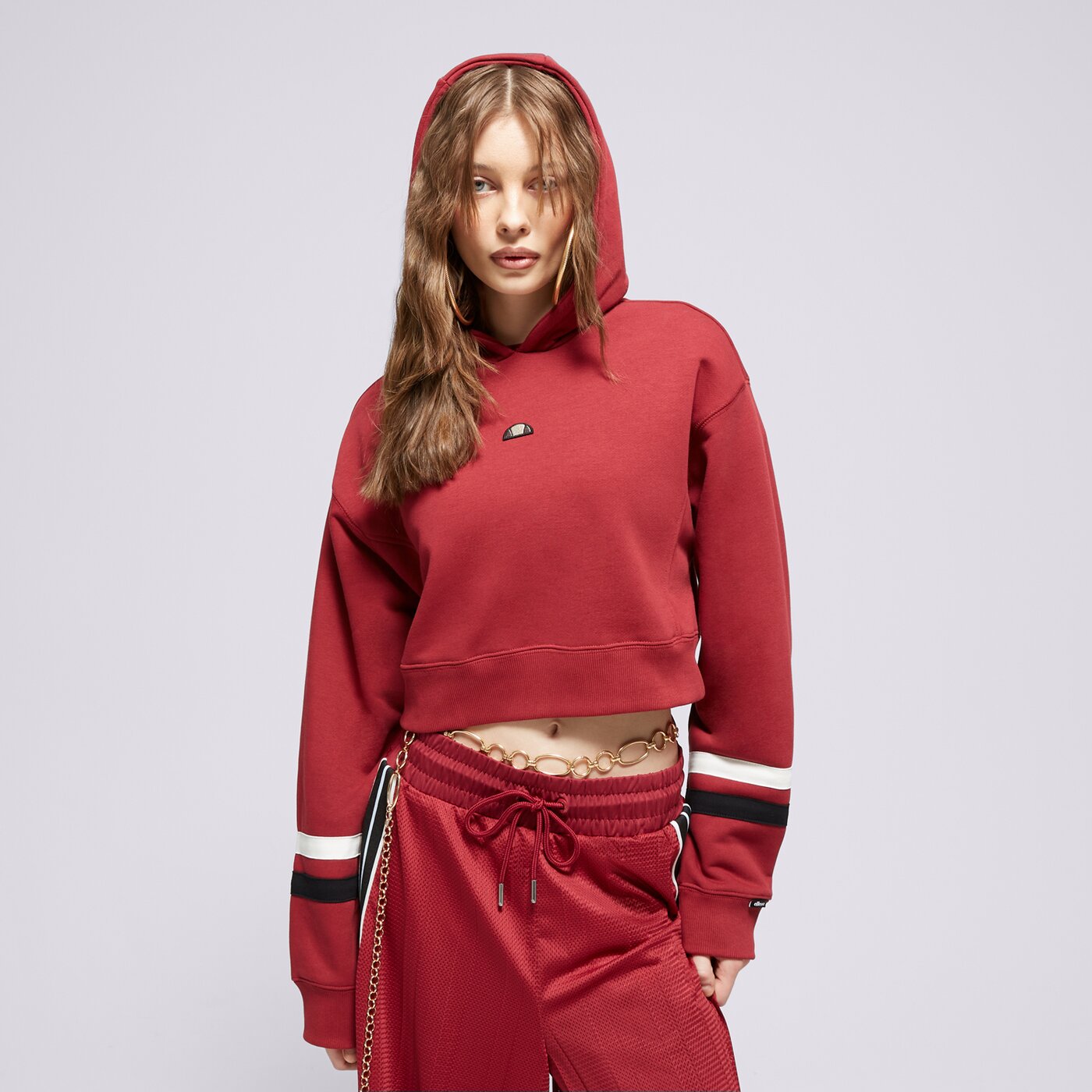 ELLESSE HOODIE BARNES BRGND CROPPED HOODY Dunkelrot