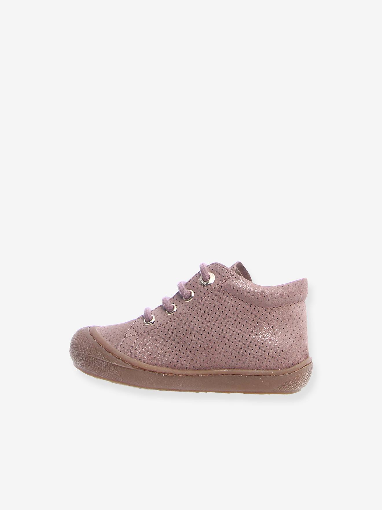 Naturino Mädchen Baby Lauflernschuhe COCOON NATURINO - rosa getupft glanzeffekt