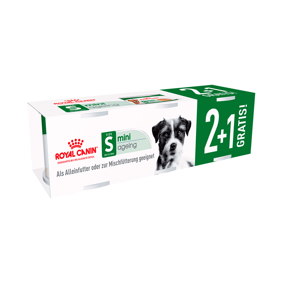 Royal Canin 2+1 gratis SHN Mini Ageing Loaf 195g bei ZooRoyal