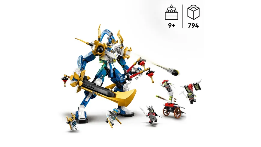 LEGO NINJAGO 71785 Jays Titan-Mech, Ninja Spielzeug für Jungen & Mädchen