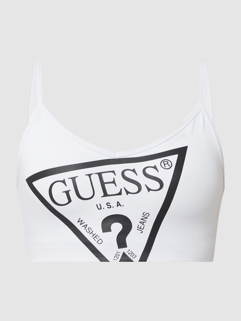 Bustier mit Logo-Print in weiß