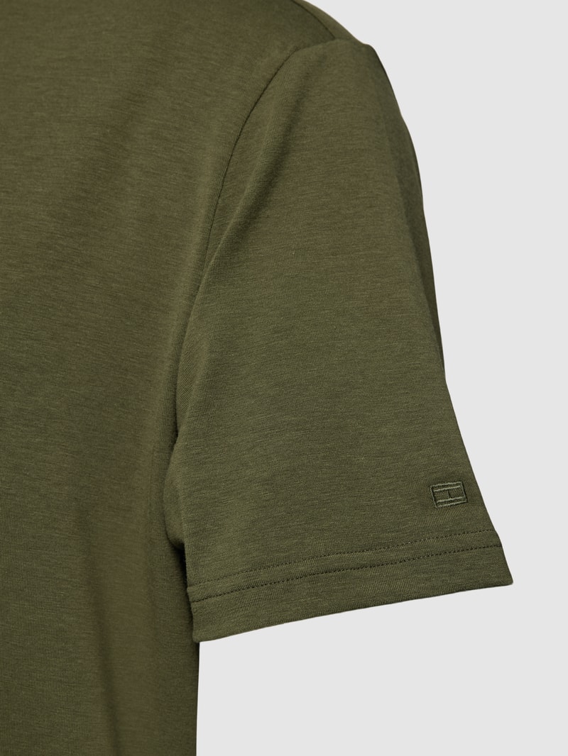 T-Shirt mit Label-Stitching im 2er-Pack in olivgrün