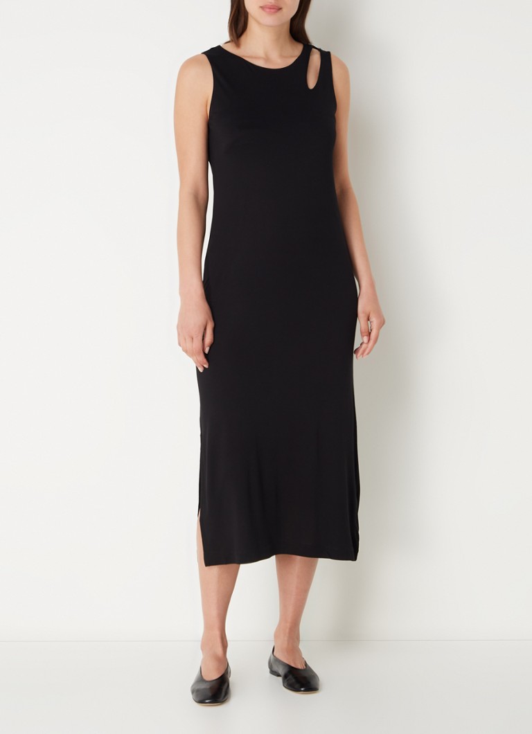 Vestido midi OPUS Welpa con detalles perforados