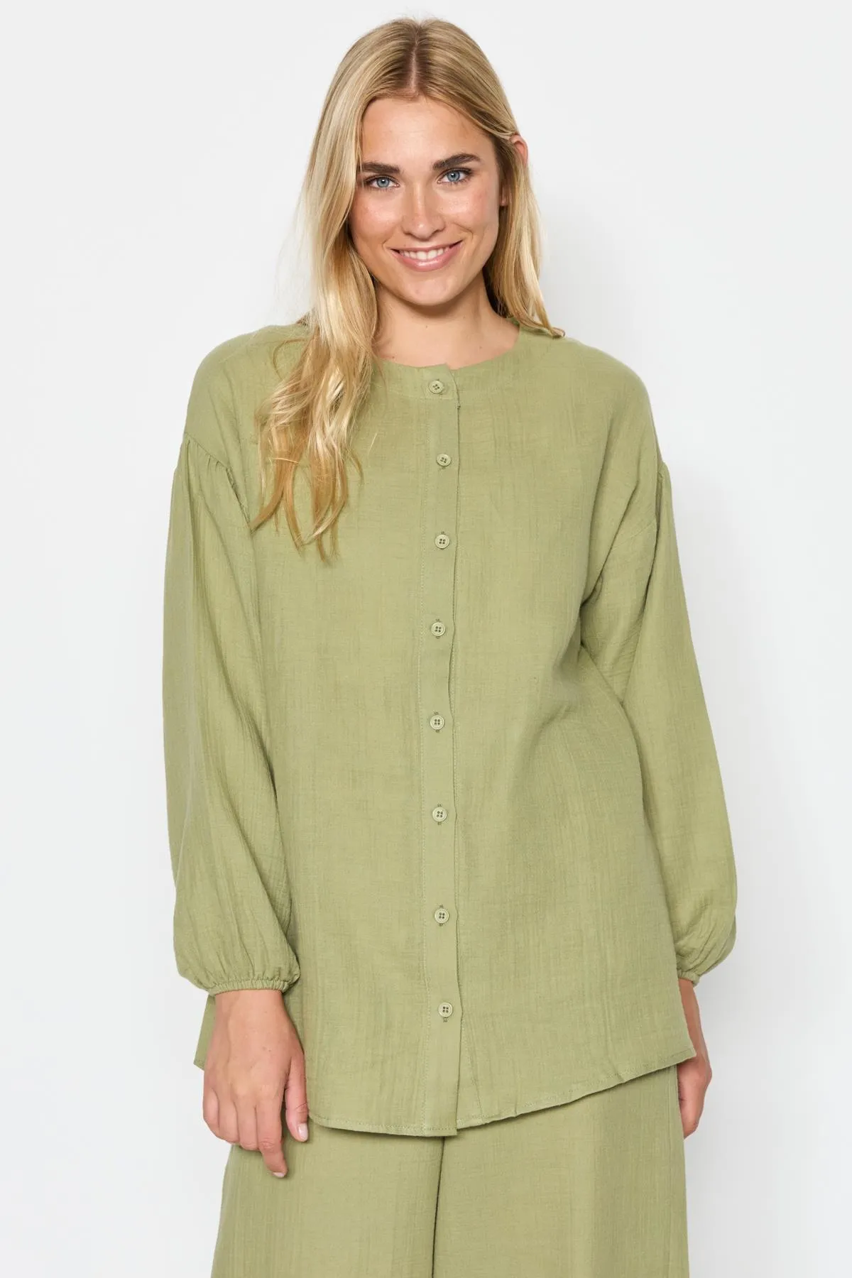 C&City  Hemd-Hosen-Set aus Bio-Baumwoll-Musselin 9123 Khaki