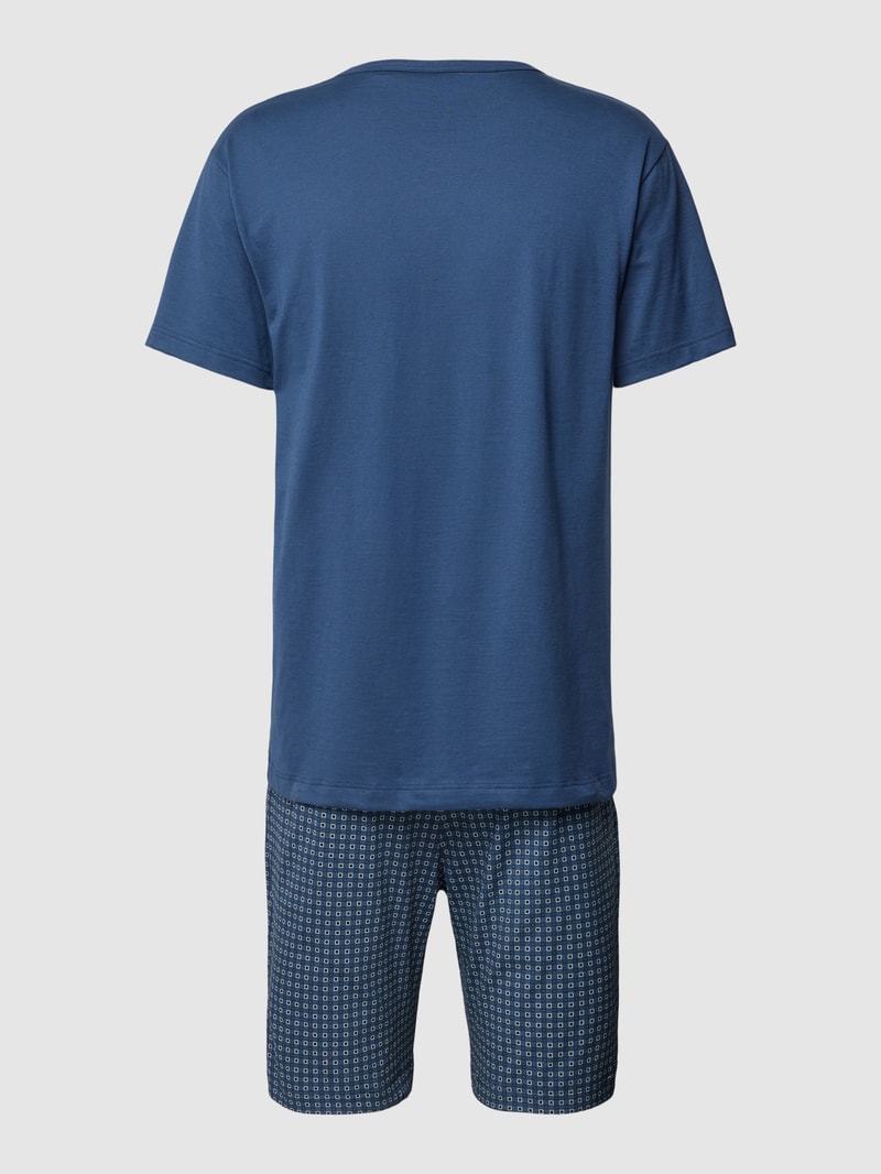 Pyjama mit Brusttasche Modell 'Relax' in marineblau