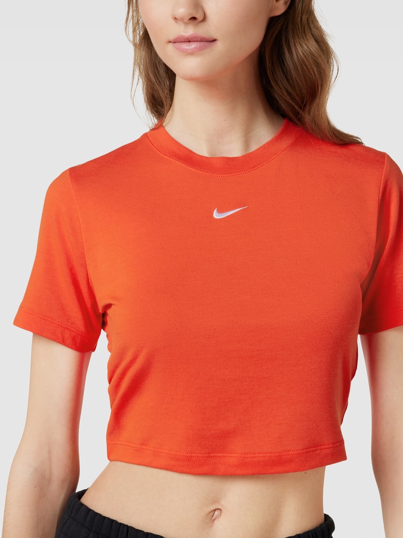 T-Shirt mit Label-Print in rot